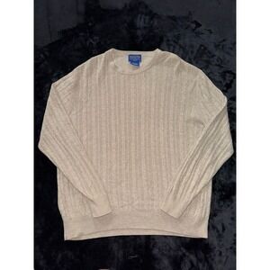 Pendleton Sweater Beige Woolen Mills Oversized Mens Pullover‎ Size M